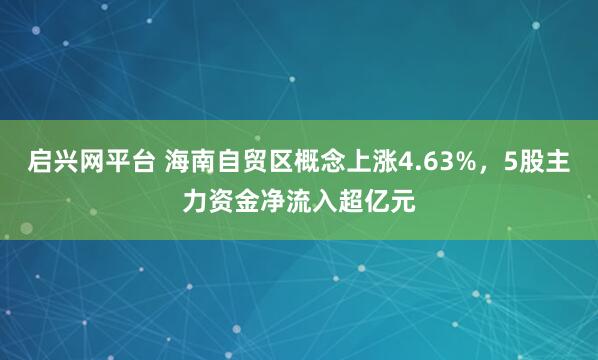 启兴网平台 海南自贸区概念上涨4.63%，5股主力资金净流入超亿元